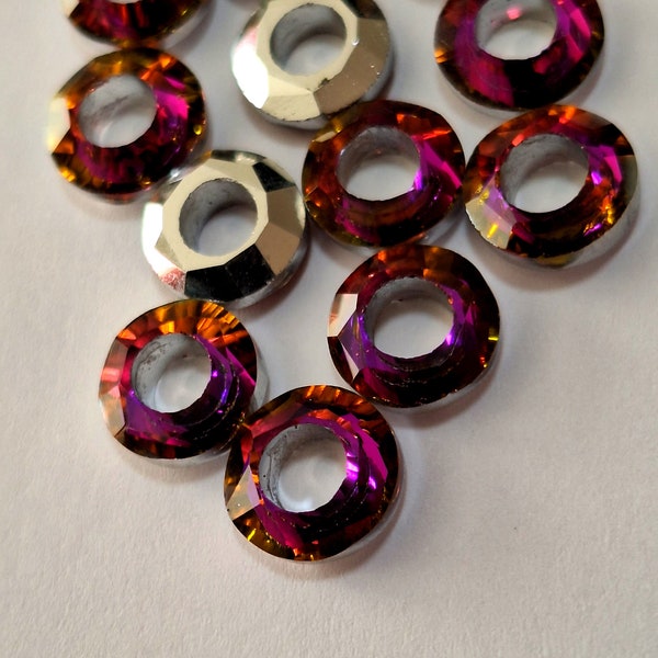Set of 12 Crystal Sister Loc Beads, 3.5mm holes, loc jewelry, jewelry making beads, braid beads, craft beads