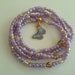 Lavender and Gold Waist Beads with 'Butterfly' Charm, belly beads, stretch, body beads, weight loss tracker, unique gift