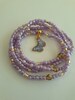 Lavender and Gold Waist Beads with 'Butterfly' Charm, belly beads, stretch, body beads, weight loss tracker, unique gift 