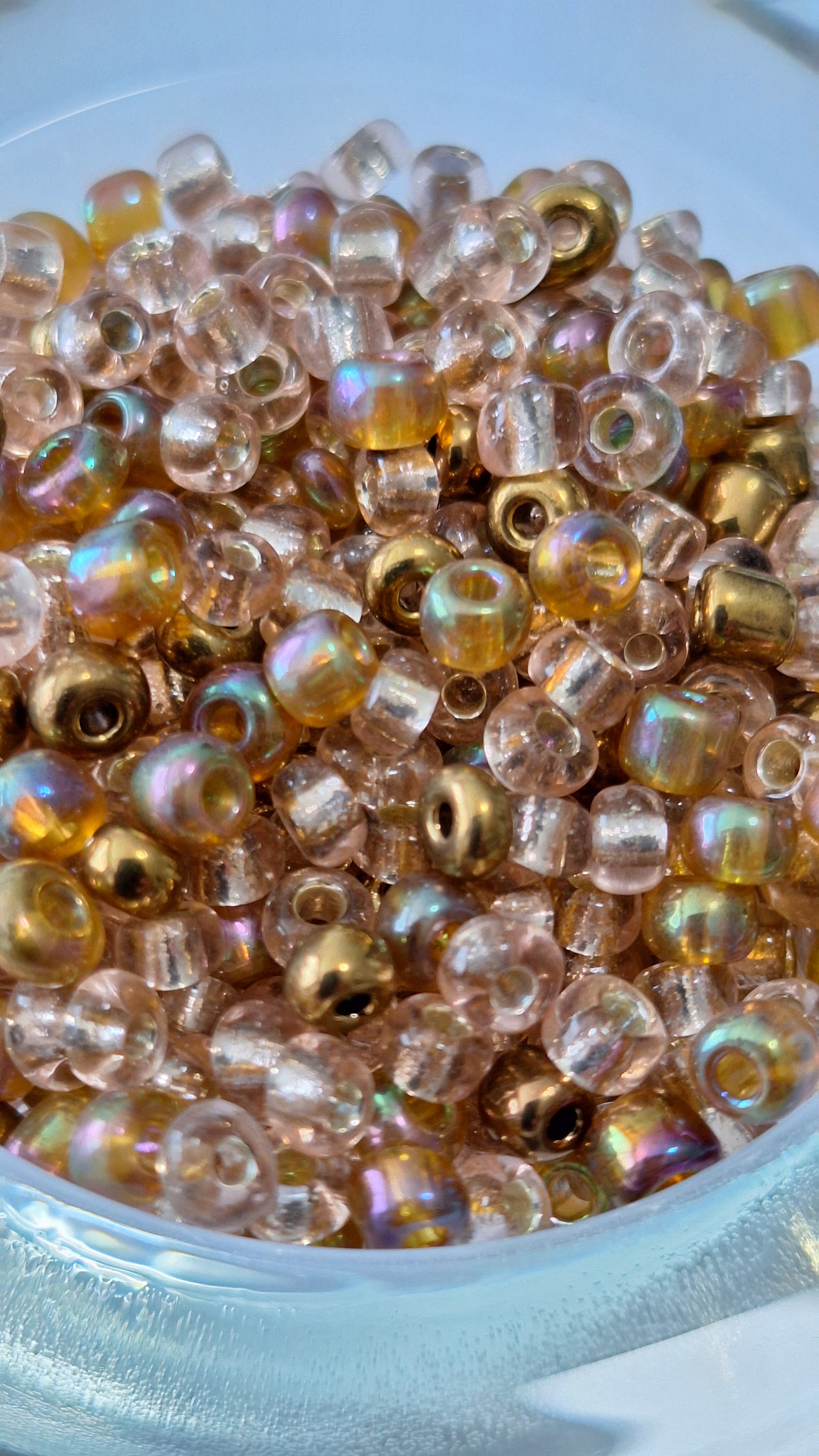6/0 Champagne Bronze Seed Bead Mix 50 Grams 4mm Glass Beads 
