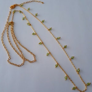 Waist Chain with Peridot Gemstone Dangles, waist beads, belly chains, body jewelry, gold waist chain