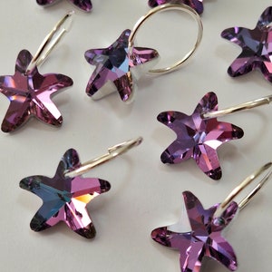 Set of 8 AB Crystal Star Loc Rings, braid rings, hair accessories, hair jewelry, dreadlock jewelry, loc jewelry, hair decor