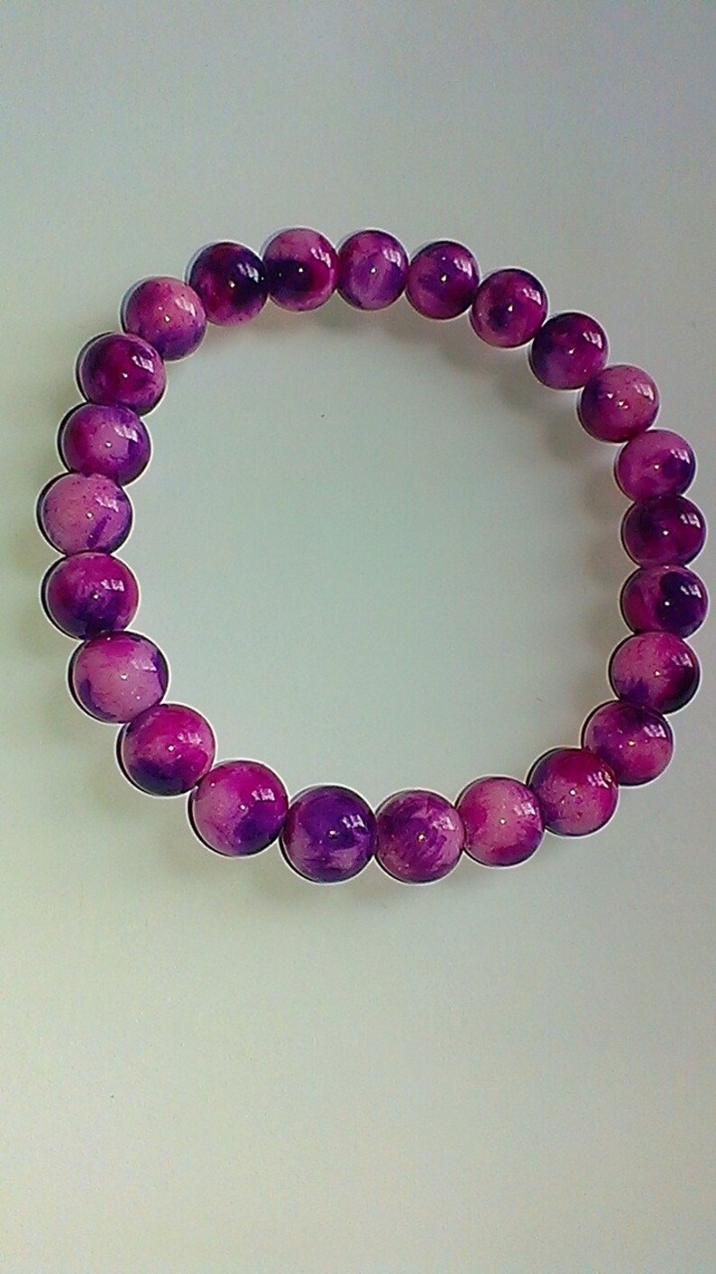 Simple Purple Jade Bracelet stretch bracelet beaded | Etsy