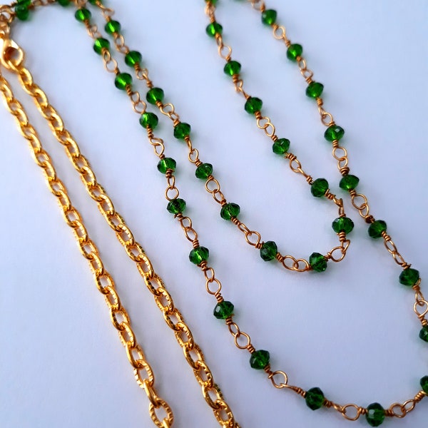 Dainty Emerald Diopside Gemstone Waist Chain, waist beads, belly chain, body chain, body jewelry, belly beads, 3.5mm stones