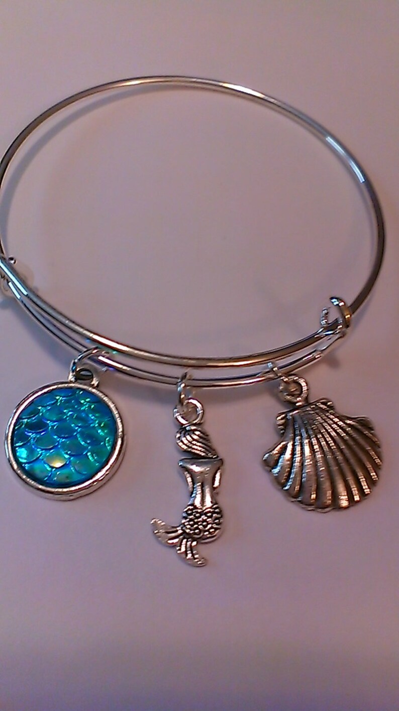 birthday girl/'s bracelets friend/'s gift best friends mermaid bracelet Girl/'s /'Mermaid/' Expandable Bangle girl/'s gifts kid/'s jewelry