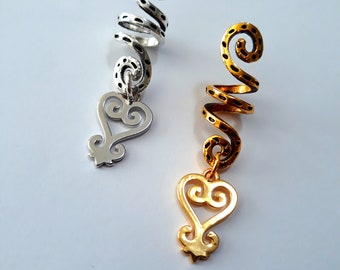 Adinkra Dreadlock Jewelry, Sankofa, loc accessories, dread cuffs, natural hair jewelry, spiritual symbols, under 10