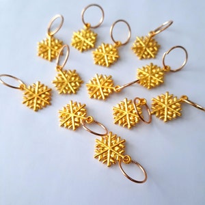 Gold Snowflake Hair Jewelry, braid rings, loc jewelry, dreadlock rings, fits all sizes, braid beads, hair decor, natural hair rings