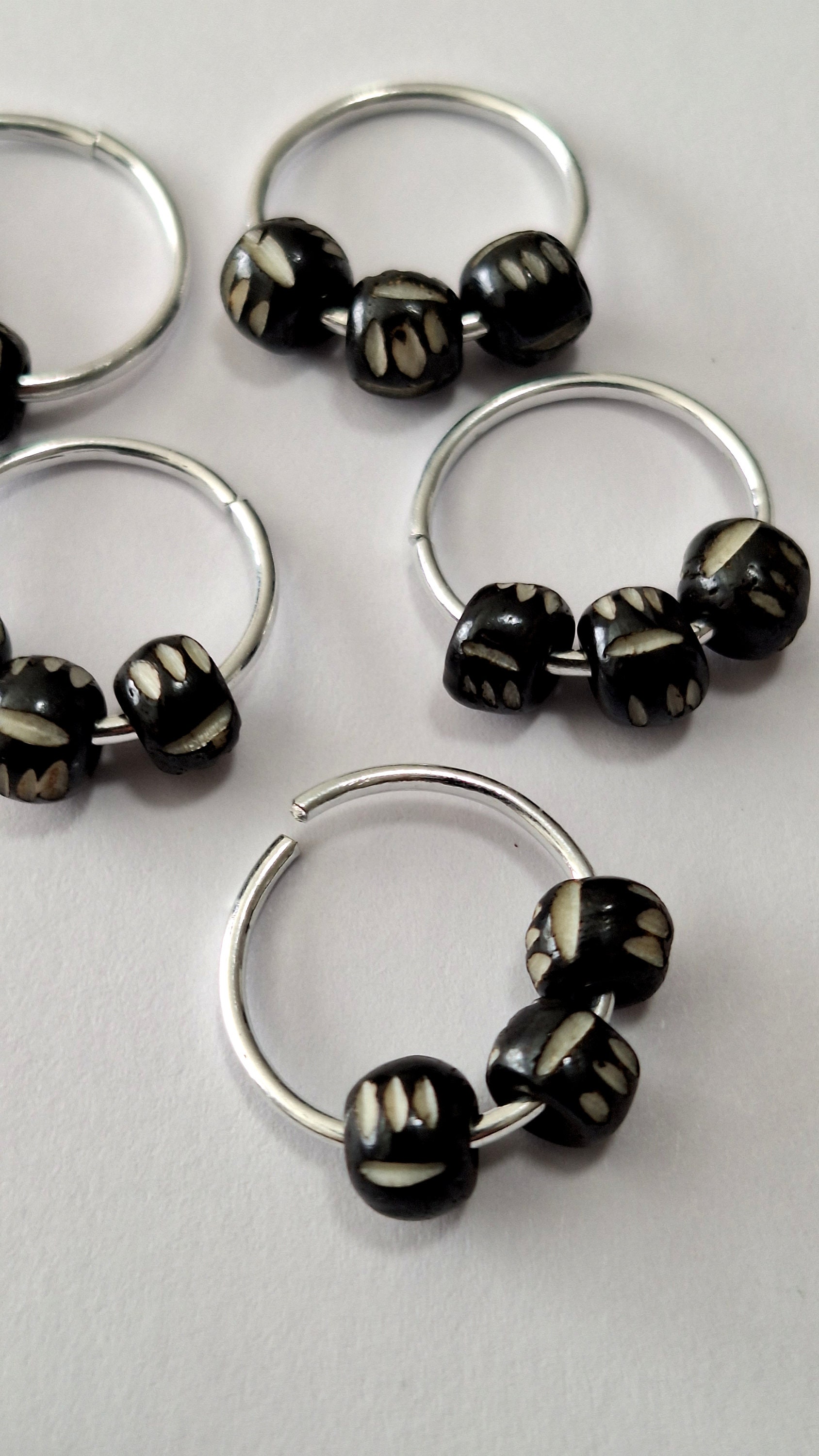 Modu Loc Rings Set of 5 Bone Loc Rings, Braid Rings, Hair Accessories, Loc Jewelry ...