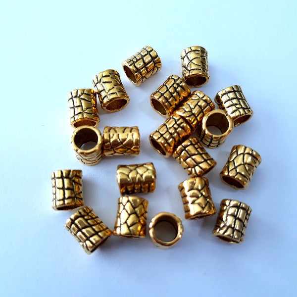 Set of 20 Sister Loc Beads, 3.5 to 4mm hole, for very small locs, loc jewelry, loc accessories, gold loc beads, hair jewelry