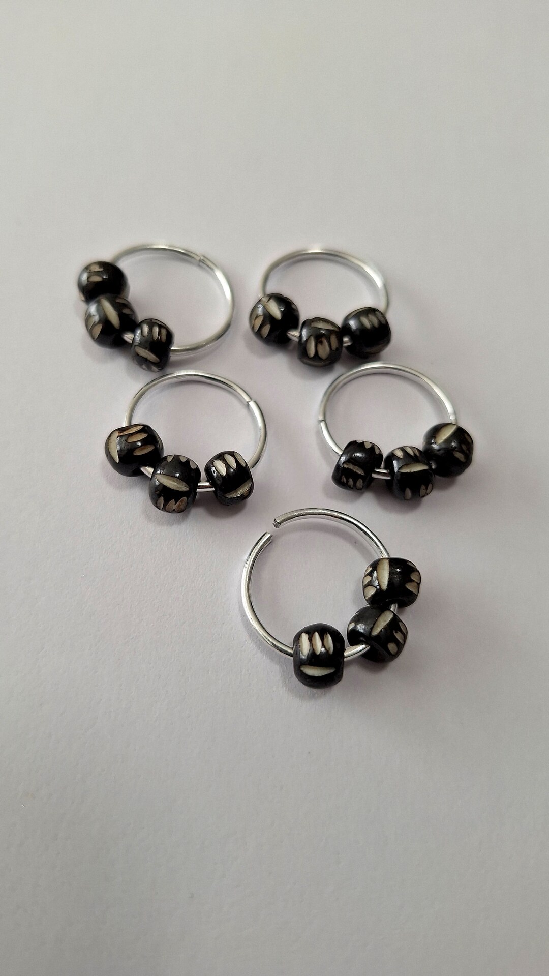 Modu Loc Rings Set of 5 Bone Loc Rings, Braid Rings, Hair Accessories, Loc Jewelry ...