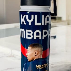 Personalized Soccer Water Bottle: Mbappe Custom Name Tumbler