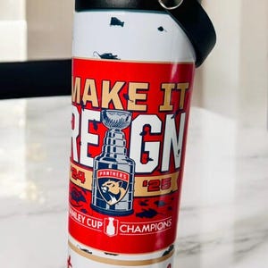 Florida Panthers 2025 Stanley Cup Champions Tumbler: NHL Hockey Water Bottle
