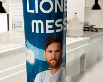 Personalized Messi Tumbler: Argentina Soccer Gift, 20 oz Insulated Water Bottle