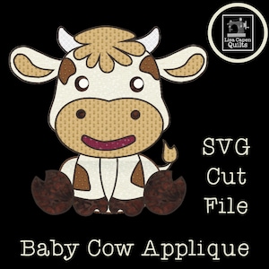 Baby Cow SVG Cutting File ONLY by Lisa Capen Quilts - Applique Template for Quilts & Projects