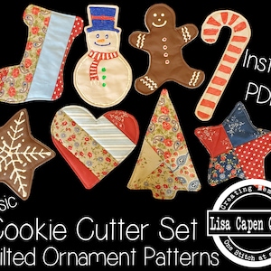 Classic Cookie Cutter Quilted Christmas Ornament Pattern by LCQ - Instant PDF Pattern