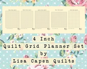Quilters Graph Paper - 4"  Inch Grid Set Perfect for T-Shirt and Patchwork Quilts - Design Your Quilt Today