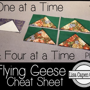 Flying Geese Cheat Sheet for QUILTERS - 2 Different Methods - 5 Common Used Sizes - Instant Download PDF