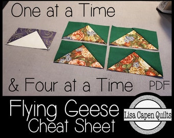 Flying Geese Quilting Cheat Sheet - Two Methods (PDF)