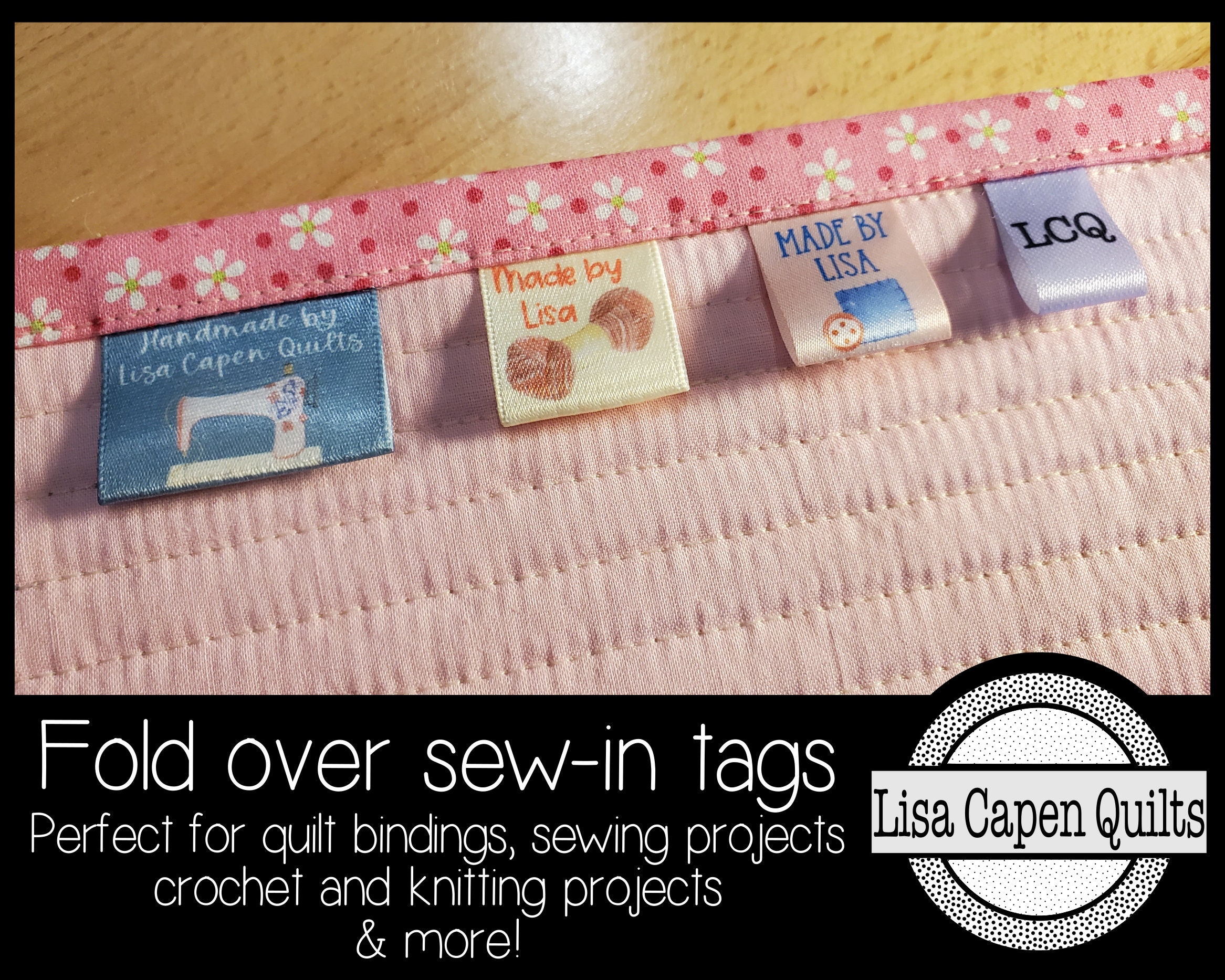 30 Custom Satin Tags/labels CUSTOM ORDER Sewin Fold Over Etsy Denmark