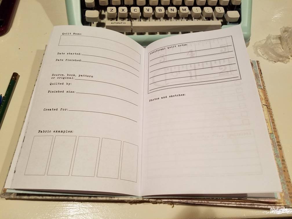 Quilt Planner Journal Page Kit Designed for Quilter's by Etsy