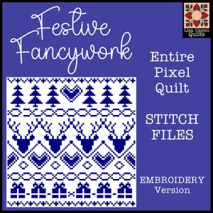 Festive Fancywork Embroidery Quilt Project - 5x7 Hoop (Digital PDF)