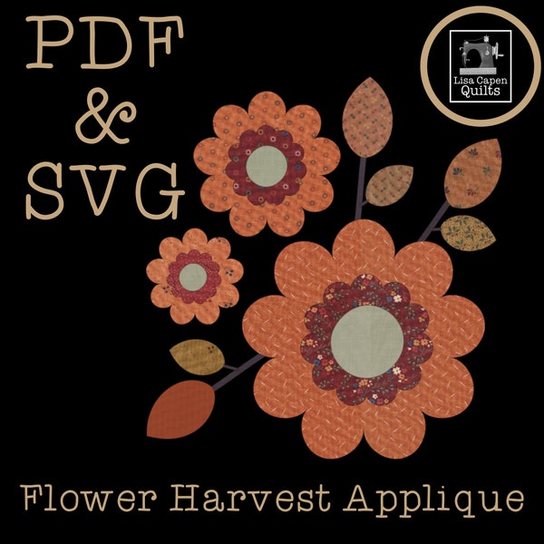 Flower Applique Template Patterns Etsy