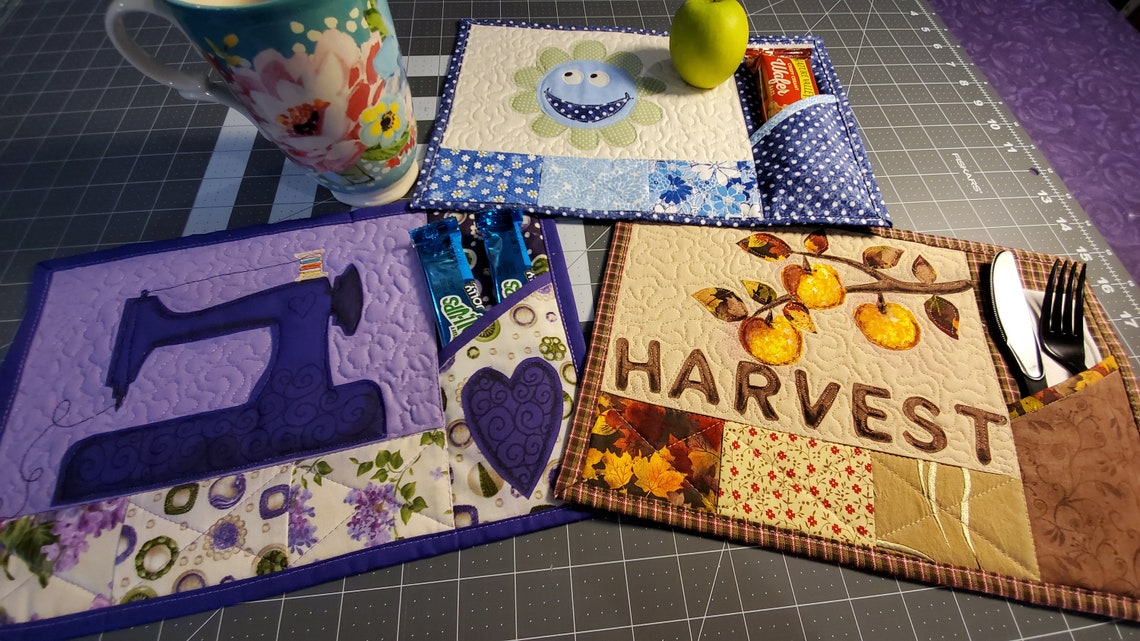 Sewing Machine Mug Rug w/ Pocket Pattern 12 x 8 Etsy