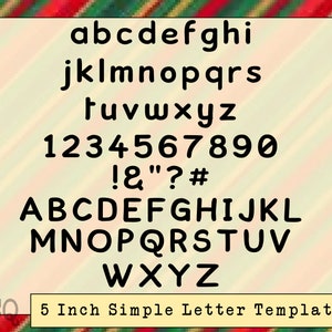 5 Zoll Einfache Vorlage Buchstaben und Zahlen - Groß- und Kleinschreibung PLUS Spiegelbilder - Quilten, Scrapbooking, Poster, Multi Media Art