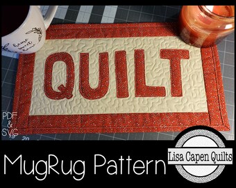 Quilt Applique Mug Rug Pattern – Easy Raw Edge Project (PDF Pattern)