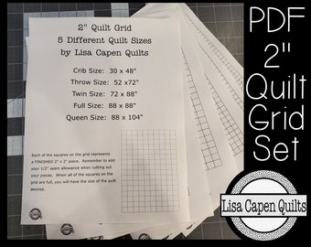 Carta millimetrata per quilting - Griglia da 2", patchwork e trapunte con magliette (download PDF immediato)