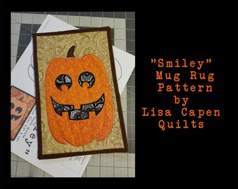 Patrón de posavasos de calabaza de Halloween – Colcha con apliques (Descarga en PDF)