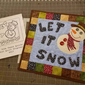 Let it Snow - Instant Digital PDF Mini Quilt Pattern - Original Quilt by Lisa Capen Quilts