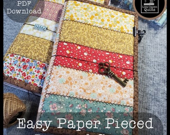 Einfaches, gestepptes Journal Cover - Instant PDF Pattern & Video Tutorial Link by Lisa Capen Quilts