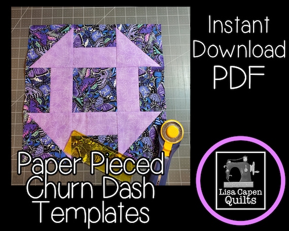 Churn Dash Quilt Block Pattern Paper Piecing Templates - Etsy