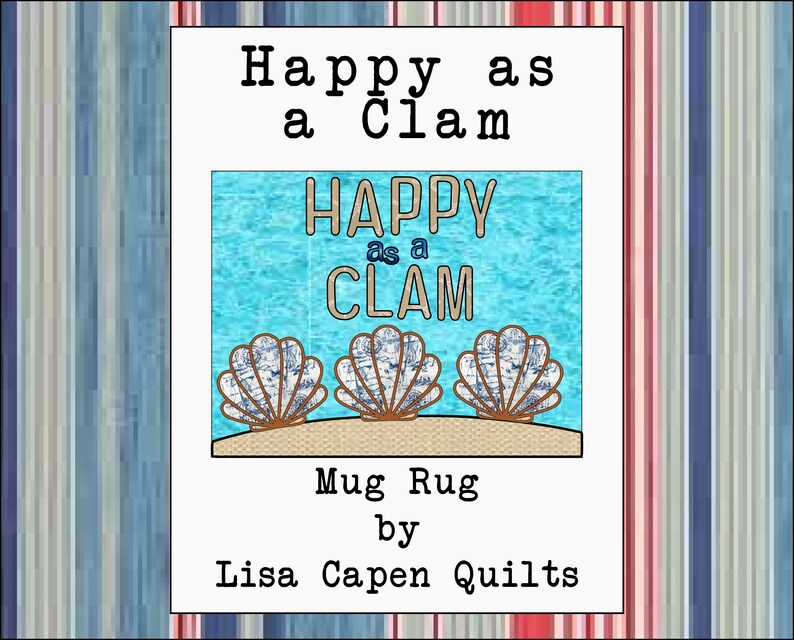 Happy as a Clam Nautical Beachy Applique Mug Rug Pattern by | Etsy