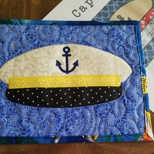 My Captain - Nautical Beachy Applique Mug Rug Pattern by Lisa Capen Quilts - 11&quot; x 8.5&quot; Instant PDF 4 Page Pattern with SVG&#39;s