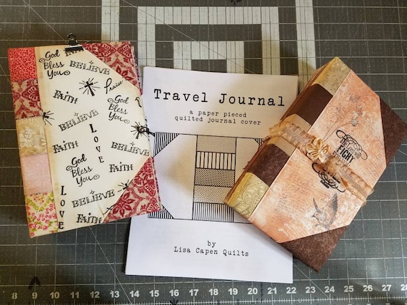 Foundation Paper Pieced Quilted Traveler's Notebook Journal Pattern & Instructions - Instant PDF Pattern by Lisa Capen Quilts