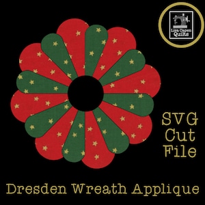 Dresden kransapplikation SVG-klippfil ENDAST av Lisa Capen Quilts - Applikationsmall för quilts och alla typer av projekt