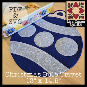 Julgransprydnadsunderlägg - PDF och SVG - superenkelt! Mönster på ca 33 x 38 cm av Lisa Capen Quilts, The Quiltmaker Homestead