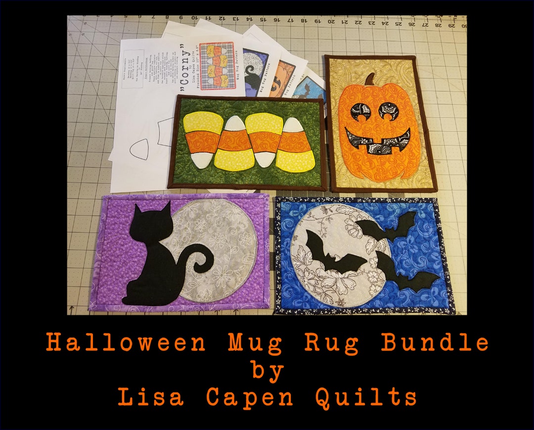 Halloween Mug Rug Pattern Bundle Buy 3 Get 1 Free Instant PDF Patterns