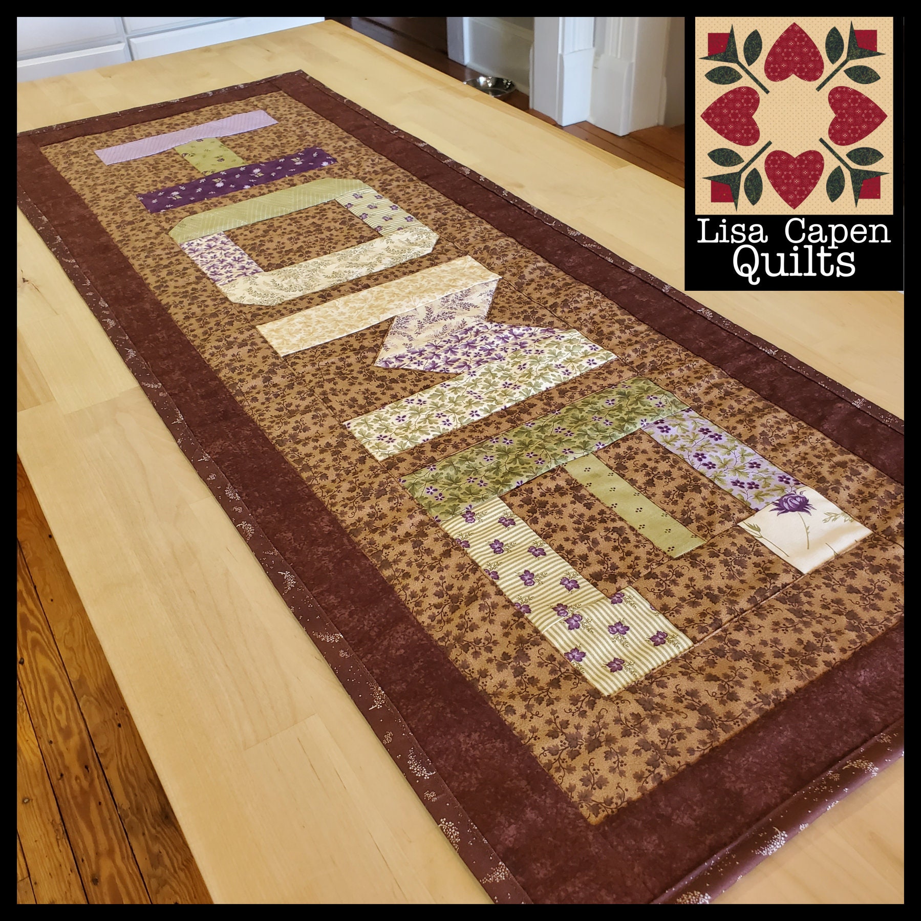 HOME Table Runner - Super Easy Paper Piecing Project Pattern PDF W ...