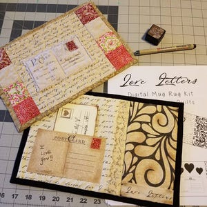LOVE LETTERS - A Digital Mug Rug Kit von Lisa Capen Quilts - Sofortiger Download