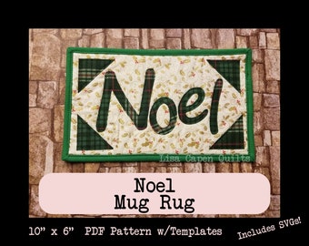 Noel Applikation Weihnachtsbecher Teppich Muster – 25 x 15 cm (PDF Muster)