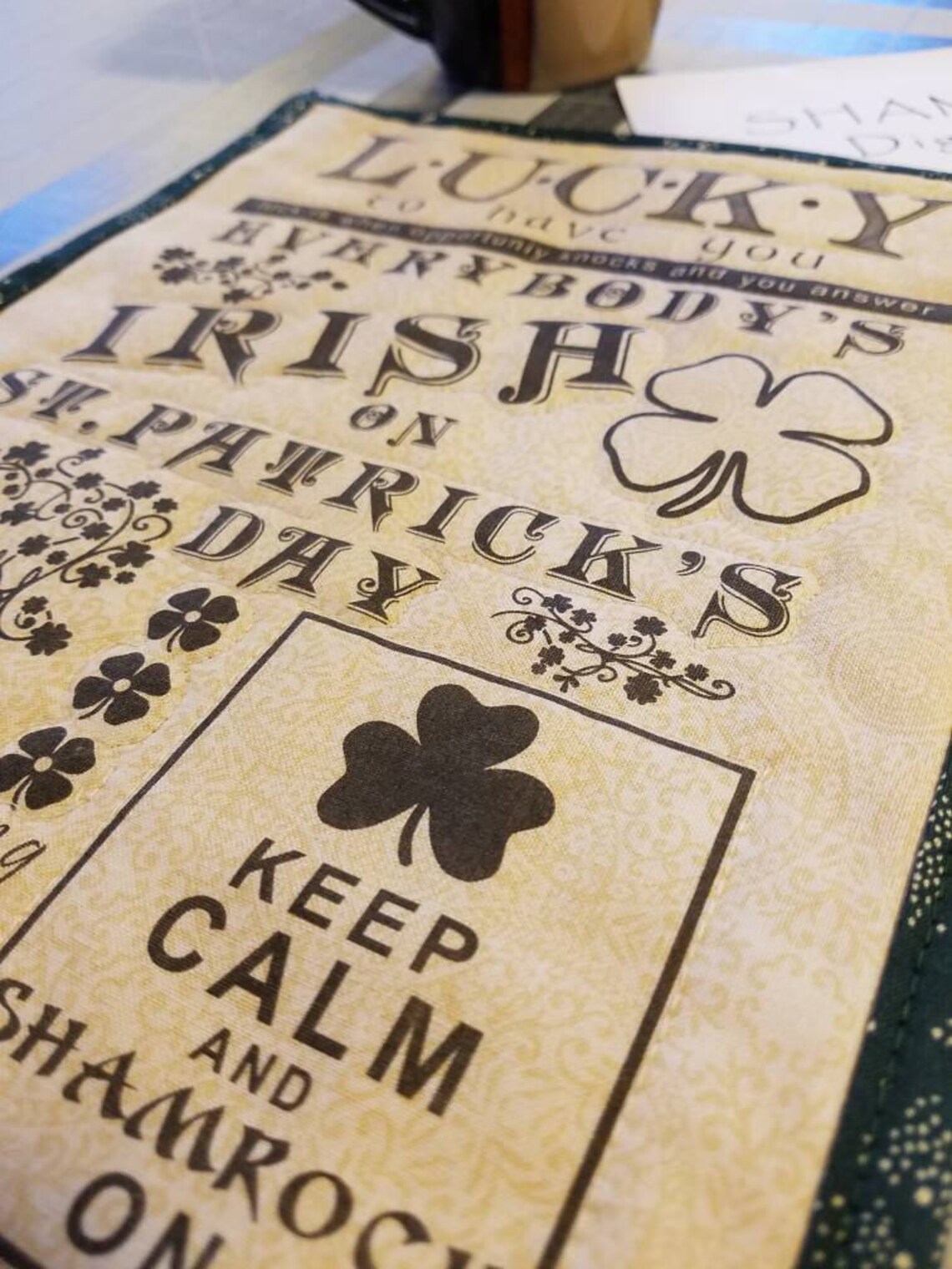 SHAMROCK ON - St. Patrick's Day Mug Rug Pattern - Art Quilt by Lisa ...