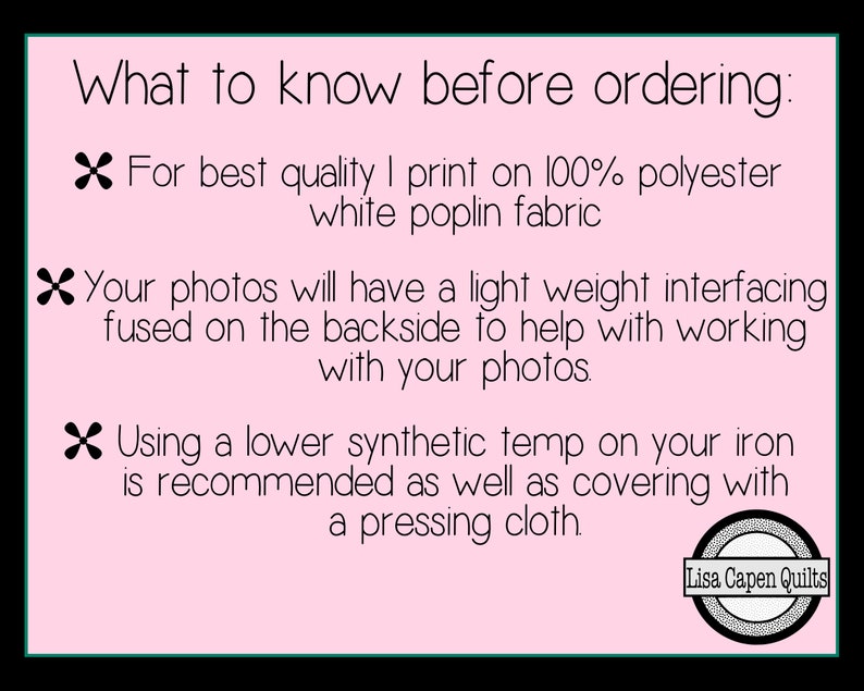 Photos Printed on Fabric Sublimated Photos for Quilting & Etsy