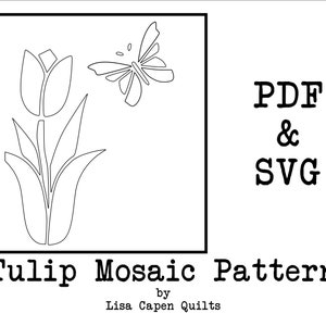 Tulip Mosaic Pattern Instant Download SVG and PDF Great for Art Quilts ...