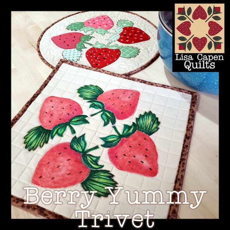 Berry Yummy Trivet/Mini Quilt Pattern Instant Download PDF and SVG Cutting file by Lisa Capen Quilts image 3