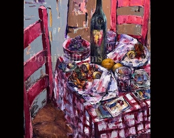 Original Acrylic Stilllife Painting 36”x24” on Canvas