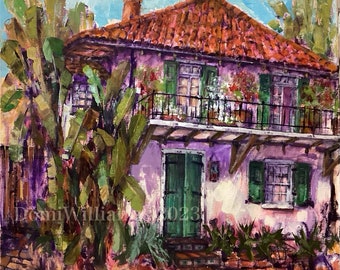 One of a Kind Original Acrylic Painting Creole House 28”x30”