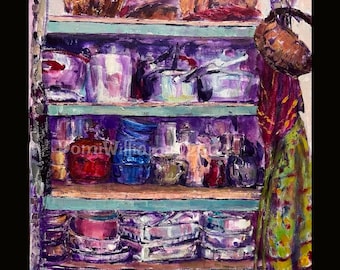 Original  one of a kind Acrylic Painting La Cuisine Moderne 24”X20”